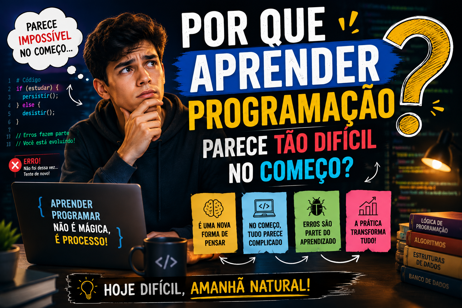 Por que aprender programação parece tão difícil no começo?