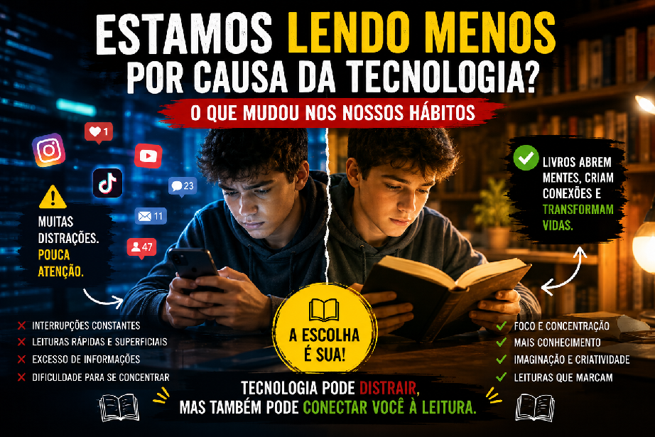 Estamos lendo menos por causa da tecnologia? O que mudou nos nossos hábitos.