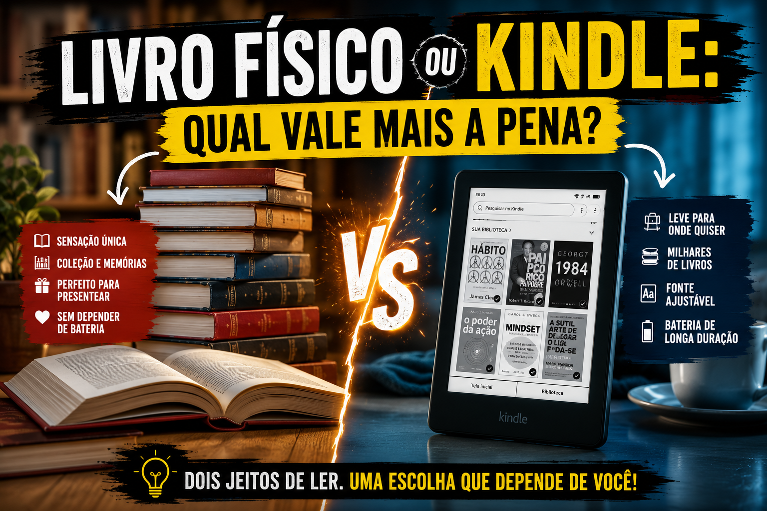 Livro físico ou Kindle: qual vale mais a pena?